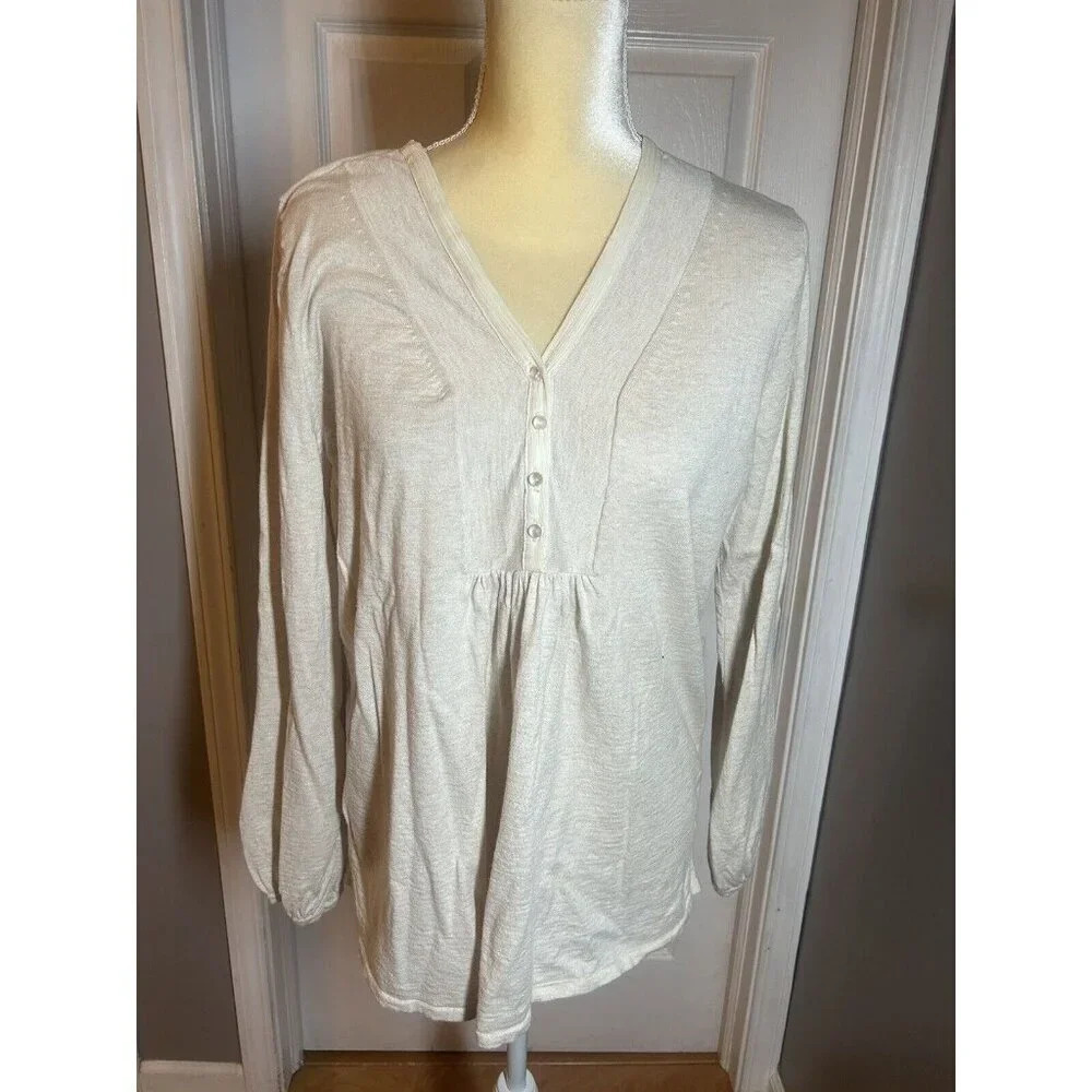 J Jill Women’s Size Large Blouse Wool Blend, Silk Trim, Feminine